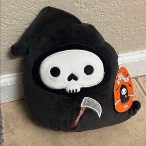 Squishmallows Black and White Grim Reaper Stuffed Animal